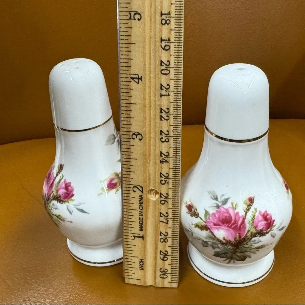 Bone China Salt & Pepper Set Grandmother's Rose by Hammersley Made in England